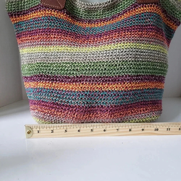 The Sak Womans Woven/Crochet Cambria Multi-colored Hobo Bag. - Picture 7 of 9